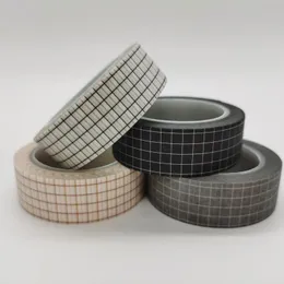 Confezione regalo 10M Classic Semplicemente nero bianco Griglia Washi Tape Planner Adesivo fai da te Scrapbooking Etichetta adesiva Carta artigianale per mascheratura