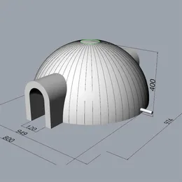 8m Oxford tyggigantisk sfär Uppblåsbar kupol tält med LED -lampor stora igloo party mark för evenemang272y