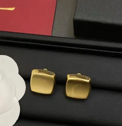 Classici orecchini quadrati placcati oro 18 carati Orecchini a bottone di design di lusso Orecchini a goccia per le donne Amanti Regalo Matrimonio Festa di fidanzamento Gioielli