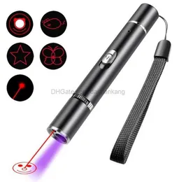 High power 365nm UV Flashlight Detector Money Checker torch Pet Stains Marker Usb Rechargeable adjustable 5 pattern laser pointer pen lights cat chase toy