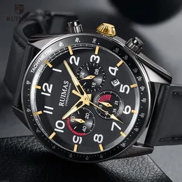 Ruimas Watches Men Top Brand Luxury Military Leather Wristwatch Man Clock Fashion Chronograph Casual Sport Watch Relogio 574241y