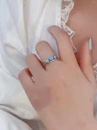 حلقات الكتلة 2023 925 Sterling Silver Aubao Ring مع تصميم صغير لخطوط الحب المتقدمة وأسلوب متعدد الاستخدامات