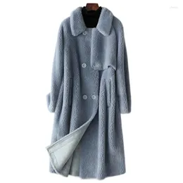 Women's Fur Factory Direct Autumn and Winter Wool Coat 2023 Korean version av retro fårkragskjorta