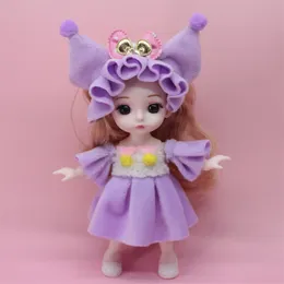 Söt Mini Doll 17cm Multi Joint Doll Girl Children's Toy Gift Decoration (presentförpackning, måste demontera dig själv)