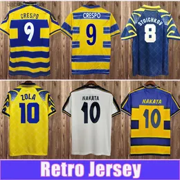 ファントップスティー1998 1999 2000 Parma Calcio Mens Soccer Jerseys Crespo Cannavaro Baggio asprilla Home Yellow Blue Football Shirt Short Sleeve Adult Uniforms