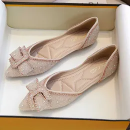 Sukienka buty plus size 34-43 Kryształowe baleriny balerina Buta Blaskawe cekiny Flats 2022 Femme Dress Mokorafierki płytkie poślizg na Moccasin Ladies L230721