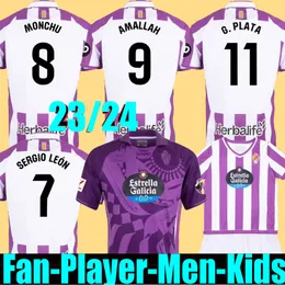 23 24 Real Valladolid SERGIO LEON Mens Soccer Jerseys G.PLATA OSCAR PLANO AGUADO WEISSMAN 2023 2024 Home White Purple Away 3rd Football Shirt Uniforms