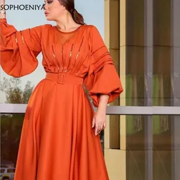 Urban Sexy Dresses Arrival Orange Long sleeve evening dresses 2023 Robe soiree dubai party women gowns longue 230720