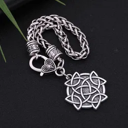 Mode antik silver zinklegering wicca gordian irländsk knuthänge kvinnor och män armband smycken210v