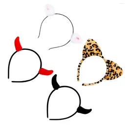 Bandanas 4pcs Cheveux Fermoir Antlers Forme Halloween Corne Bandeau Pour Femmes Filles