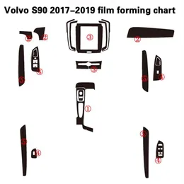 Para volvo s90 2017-2019 adesivos de carro autoadesivos 3d 5d fibra de carbono vinil adesivos de carro e decalques estilo do carro acessórios293v