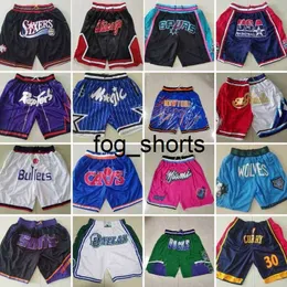 Shorts de basquete masculinos com bolso e zíper, cintura elástica Just Don Wear, calças de moletom vintage divididas, esportivas, hip pop, com cordão, curtas, shorts Western Eastern{categoria}