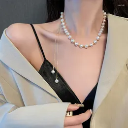 Kedjor lyxiga pärlhalsband krage de perlas halsband för kvinnor kpop krage smycken choker koreansk mode bijoux kolye naszyjnik