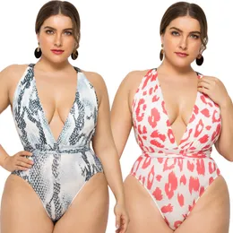 European and American bikini digital printing sexy swimsuit Fat woman fashion One-piece swimsuit 2XL-5XL oversize