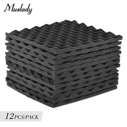 12pcs Soundproofing Foam Studio Acoustic Foams Panels Wedges 30x30cm Soundproof Absorption Treatment Panel for Offices Recording S230E