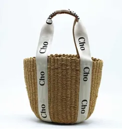 Woody Raffia viagem Bolsas de cesta de praia Bolsas femininas masculinas Bolsas de grife carteira de verão Palha elegante Ombro bolsa transversal de luxo