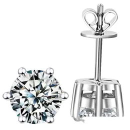 Stud D/F Colorf Moissanite Earrings 9K 14K 18K Sier Inlaid Rmantic Snowflake Design Timeless Sparkling With Certificate Drop Deliver Dhas4