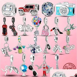 Charms 925 Sterling Sier Ciondola Charm Beads Ciondolo Scarpe Travel Girl Home Cup Bead Fit Pandora Bracciale Gioielli fai da te Drop Delivery F Dhvgc