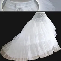 Yepyeni Beyaz Tull Petticoats tren 3 katmanlar 2 Hoops Anayasası Düğün Aksesuarları Gelin elbisesi için Crinoline Resmi Dress244a
