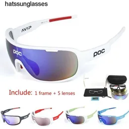 Oakleiess Cycling Glasses POC 분극 색상 변화 스포츠 사이클링 선글라스 근시 프레임 5 렌즈