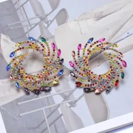 Dingle örhängen stor rund blomma för kvinnor vinter designer stil dekor koreanska mode smycken uttalande tillbehör grossist