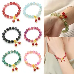 Braccialetti di collegamento 3PCS Regali di gioielli multicolori Accessori per donne femminili Braccialetto di perle di vetro di personalità Regalo per feste regolabile