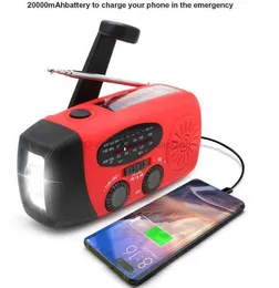 Solar Power Radio ficklampa Portable AM/FM/NOAA Emergency Hand Crank Weather Radio med mobiltelefonladdare USB -laddningsbara ficklampor utomhusöverlevnad SOS Light