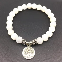 SN1334 Braccialetto da donna di alta qualità Pietra di luna naturale Albero della vita Braccialetto di fascino Meditativo Yogi Balance Bracelet311i