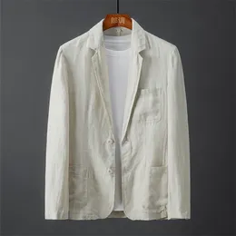 Mäns kostymer blazers mäns blazer jacka vår sommar solid smal casual affär tunna terno maskulino andningsdräkt male koreansk mode 230720