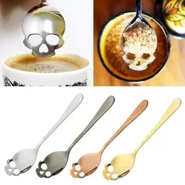 Sugar Skull Tea Spoon Suck Stainless Coffee Spoons Dessert Spoon Ice Cream Tableware Colher Kitchen Accessories FY5329 i0721