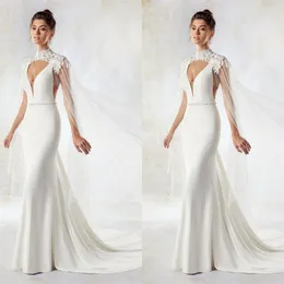 Neue Mode-Hochzeitsjacken, weiße Spitzenapplikationen, Umhang, schöner Hochzeits-Wrap, maßgeschneiderter Brautschal 3088