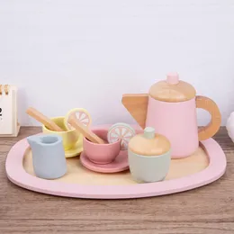 Clay Dough Modeling Wooden Tea Party Cake Set Toy Pretend Play Food Learning Role Game Early Educational Toys For Toddlers Girls BoysKids Gifts 230720