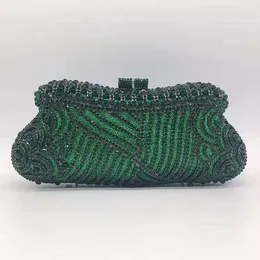 Kvällspåsar Kvinnor Bluegreenblack Color for Wedding Party Födelsedagspresent Crystal Clutch Bag Purse Lady Clutches 230720