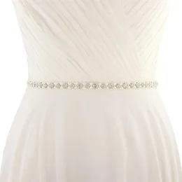 Eleganckie paski na nonestone dla kobiet Pearl Dress Wedding Belt Crystal Wedding Akcesoria Sash Małżeństwo Bridal Ribbion Pas SCS3812759