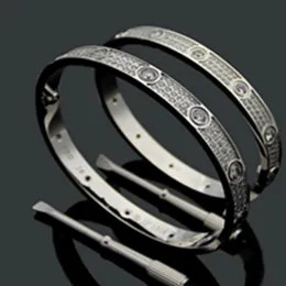 Титановая сталь 3 ряд полных бриллиантовых браслетных браслетов Мода Женщины Мужчины Ширстс браслеты браслеты для ювелирных украшений для любовника Wi322V
