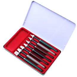 Gift Fountain Pens 7Pcs/Box Caligraphy Parallel Pen Set 2MM 3MM 4MM 5MM 7MM 9MM 11MM for Fountain Tip Gothic Letter Calligraphy Pens Stationery 230720