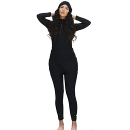 Women's Swimwear Long sleeve solid black Muslim Swimwear Womens Muslim Swimsuit 230720