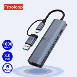 Erweiterungskarten Zubehör 1000 Mbit/s USB C Ethernet HUB USB 30 TypeC zu LAN Adapter RJ45 Netzwerk Internet Docking Station Splitter für Laptop PC MacBook J230721