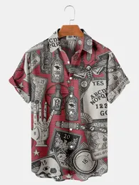 Männer Casual Hemden 3D Männer Floral Camisa Hawaii Hemd Graffiti Masculina Casual Social Manschettenknöpfe Kurzarm Bluse Straße Männer Für Skeleton Tuch 230721