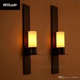Willlust Timmeren과 Ekster Wall Sconce Kevin Reilly Candle Lamp 빈티지 Frosted Glass Light Iron Wall Lighting229Y