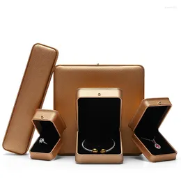 Jewelry Pouches Ring Box For Wedding Ceremony Case PU Leather Earing Holder Packaging Boxes Gift