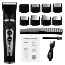 Clippers Trimmers Full Body Washable Electric Hair Clipper Ceramic Professional Fine Justerbar hårtrimmer Lågbrus Hårklippning Hine Razor X0728