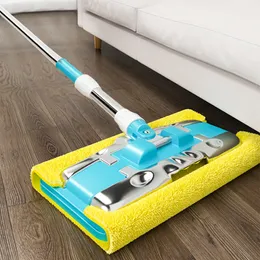 Mops JOYBOS Wet High Quality Clamp Mop Microfiber Cloth Wood Tiles Floor 360° Rotating Dust Flat Lazy Large Steady 230721