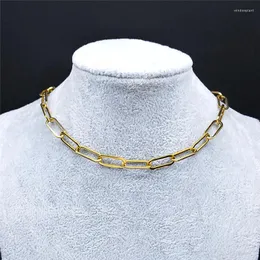 Anhänger-Halsketten 2023 Mode Edelstahl-Choker-Halskette für Frauen Goldfarbe Y2K-Schmuck Acero Inoxidable Joyeria Mujer