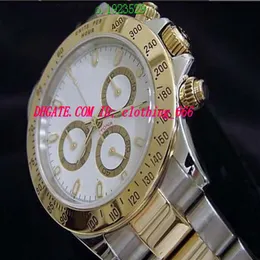 Orologio da polso da uomo Two Tone 18k Yellow Gold Steel Watch White 16523 Movimento automatico 7750 Impermeabile con luminoso Men's 207r