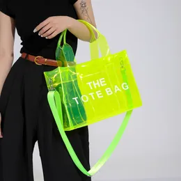 Вечерние сумки роскошные дизайнер The Tote Mag Women Transparent Letter Sudbag Sumbager Messenger Supper Sack Sagce Beach Sacs Sac a Main Femme 230721