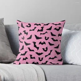 Pillow Pastel Goth Pink Black Bats Throw Sofa S
