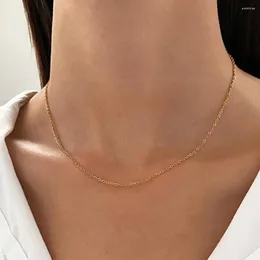 Correntes 5 pçs Banhado a Ouro 18k Aço Inoxidável Colares de Ligação DIY Acessórios Fato Cubano Feminino Menina Universal Jóias Atacado