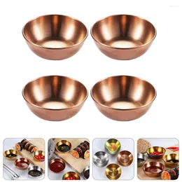 Assiettes 4 Pcs Petite Assiette Assaisonnement Assaisonnement Plat Épice Japonaise En Acier Inoxydable Servir