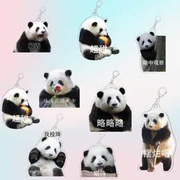 Huahua Cute Panda Acrylic Key Ring Animal Earphone Schoolbag Key Chain Pendant Accessories Korean Ins Key Management